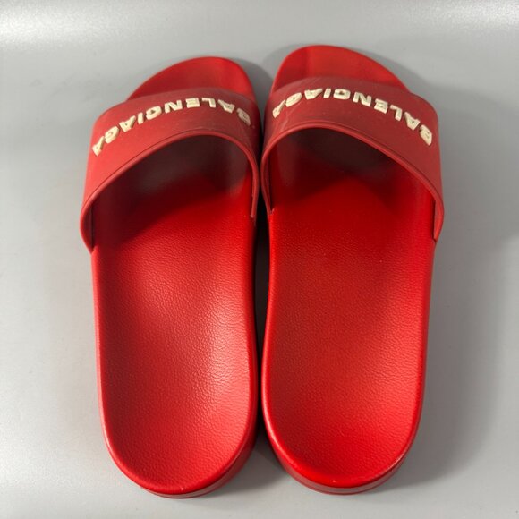 BALENCIAGA Men's Pool Slides in Red, Size US 12 - Picture 9 of 15